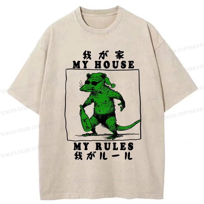 Tokyo-Tiger My House My Rules Washed T-Shirt