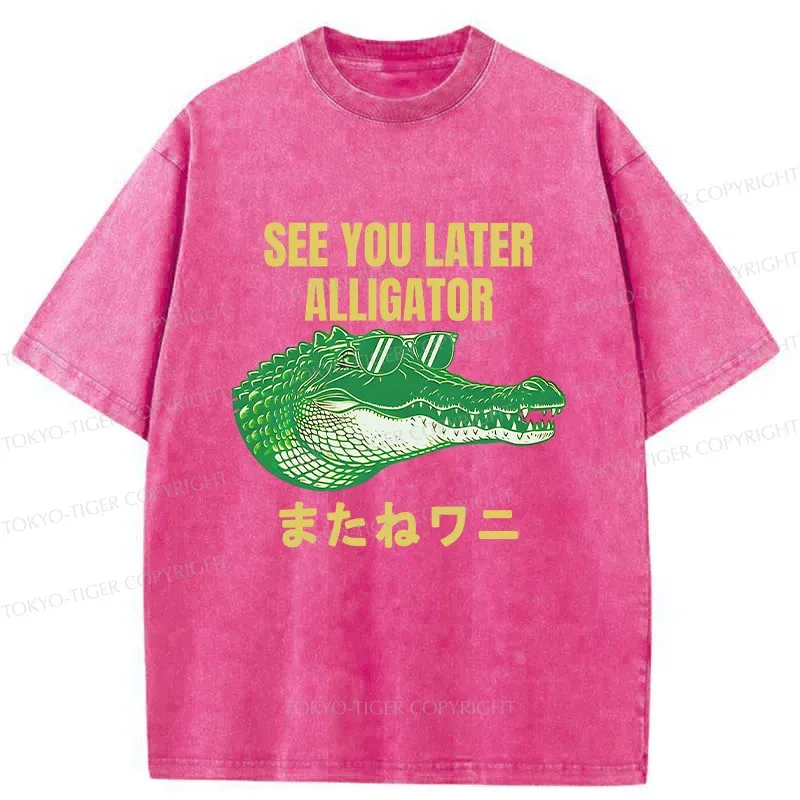 Tokyo-Tiger See you soon Crocodile Washed T-Shirt