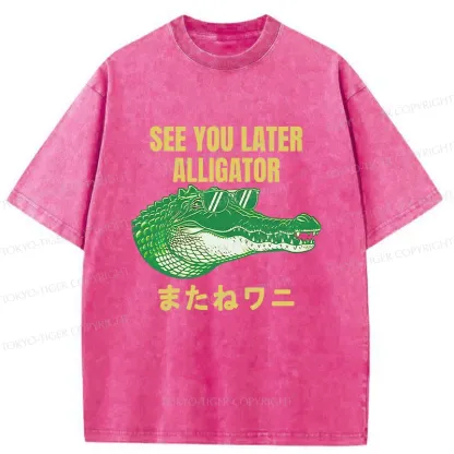 Tokyo-Tiger See you soon Crocodile Washed T-Shirt