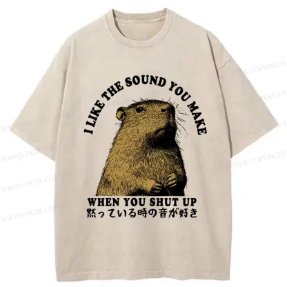 Tokyo-Tiger I Like The Sound Of Silence Washed T-Shirt