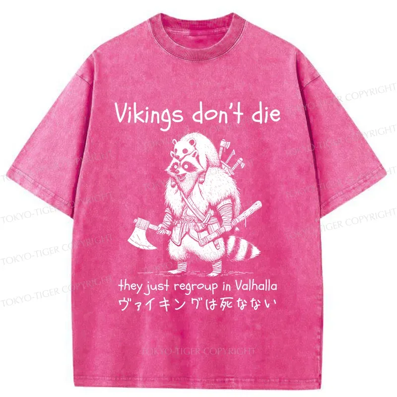 Tokyo-Tiger Vikings Don't Die Washed T-Shirt