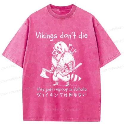 Tokyo-Tiger Vikings Don't Die Washed T-Shirt