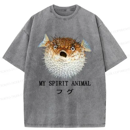 Tokyo-Tiger Grumpy Pufferfish Washed T-Shirt