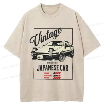 Tokyo-Tiger Retro Japanese Car Washed T-Shirt