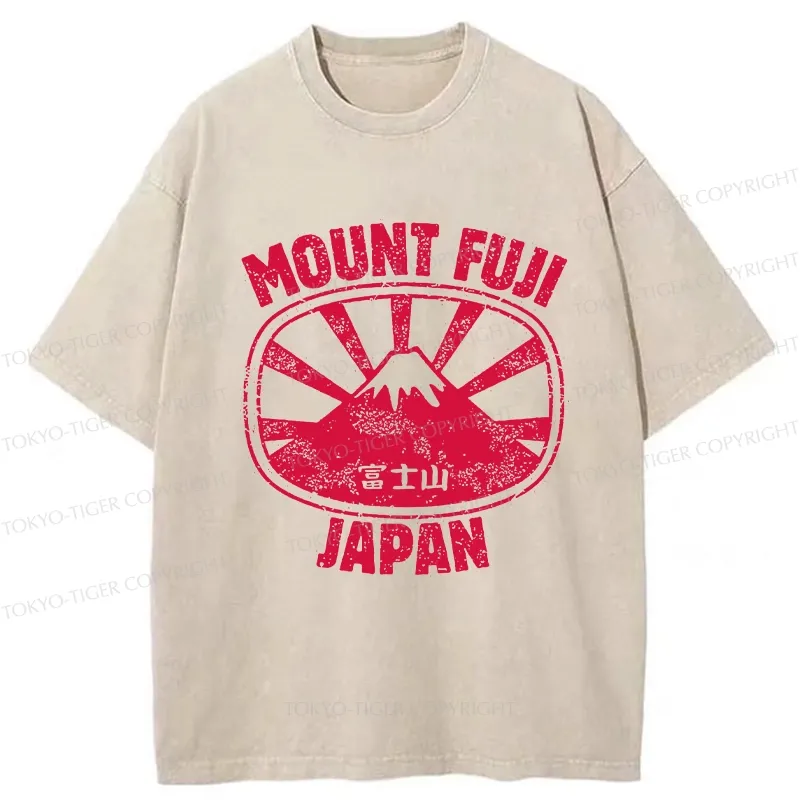 Tokyo-Tiger Mount Fuji Japan Washed T-Shirt Sale
