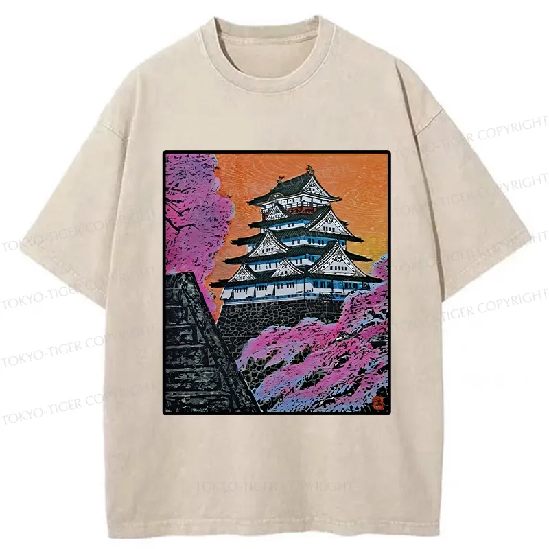 Tokyo-Tiger Vintage Osaka Castle Washed T-Shirt