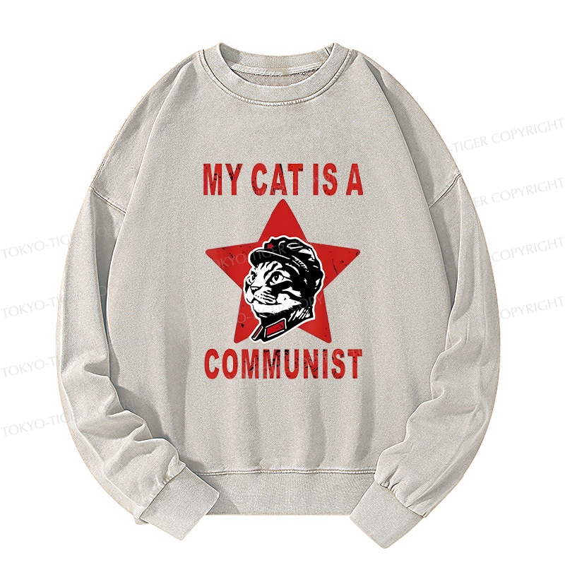 Tokyo-Tiger Funny Cat-ism Washed Sweatshirt