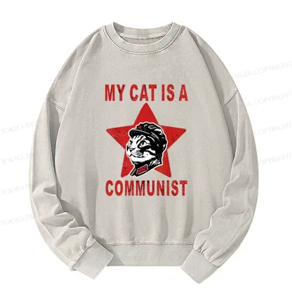 Tokyo-Tiger Funny Cat-ism Washed Sweatshirt