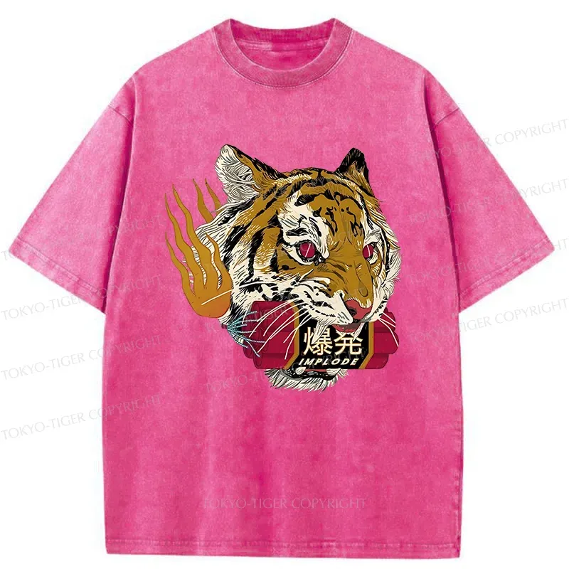Tokyo-Tiger Angry Tiger Washed T-Shirt