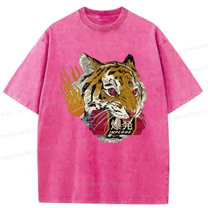 Tokyo-Tiger Angry Tiger Washed T-Shirt
