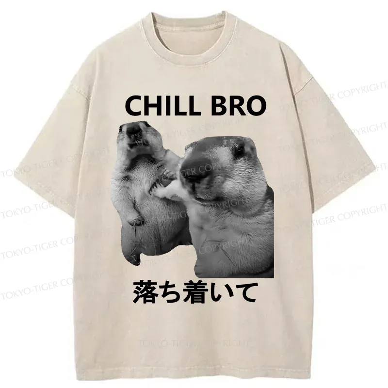 Tokyo-Tiger Calm Down Otter Washed T-Shirt
