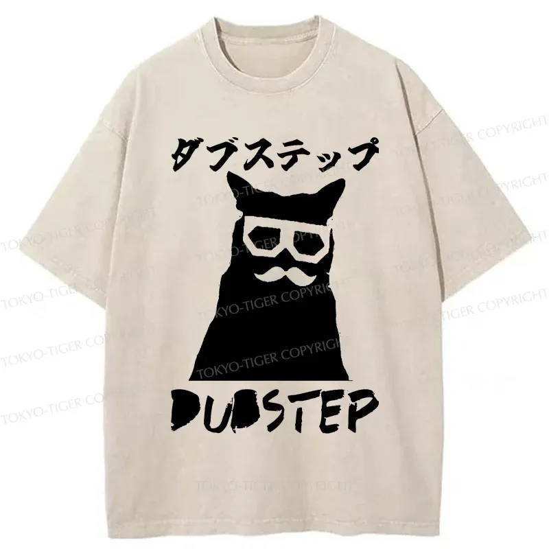 Tokyo-Tiger Dubstep Cat Washed T-Shirt