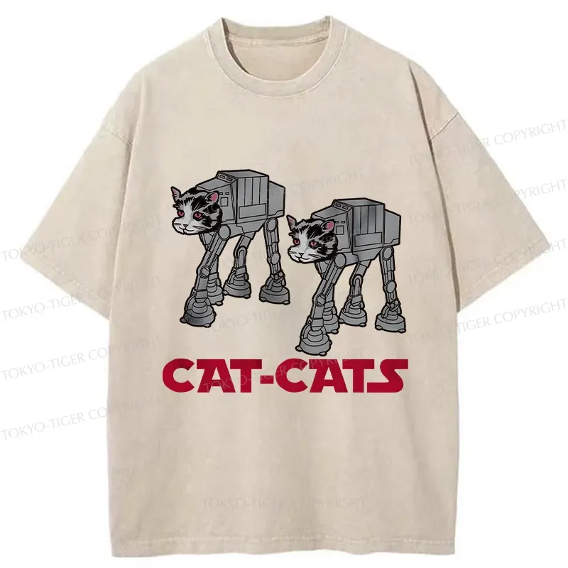 Tokyo-Tiger Walking Robot Cat Washed T-Shirt