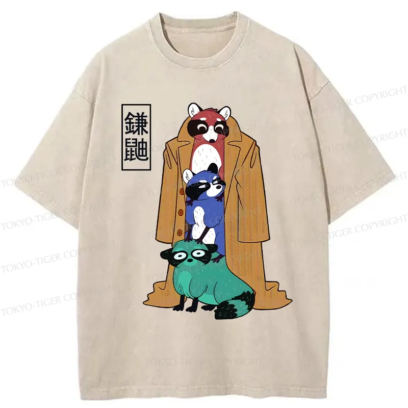 Tokyo-Tiger Funny Sickle Weasel Washed T-Shirt Sale