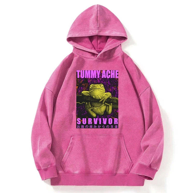 Tokyo-Tiger A Frog With Stomachache Washed Hoodie