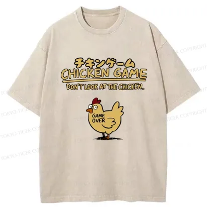 Tokyo-Tiger Don't Look At The Chicken Washed T-Shirt