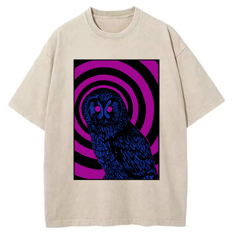 Tokyo-Tiger Psychedelic Owl Washed T-Shirt