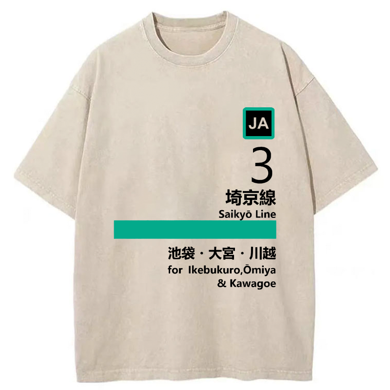 Tokyo-Tiger Saikyo Line Washed T-Shirt