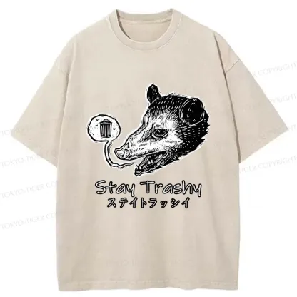 Tokyo-Tiger Stay Trashy Washed T-Shirt