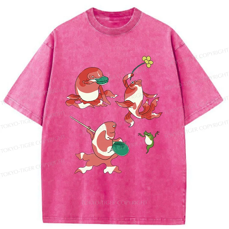 Tokyo-Tiger Fish Party Washed T-Shirt