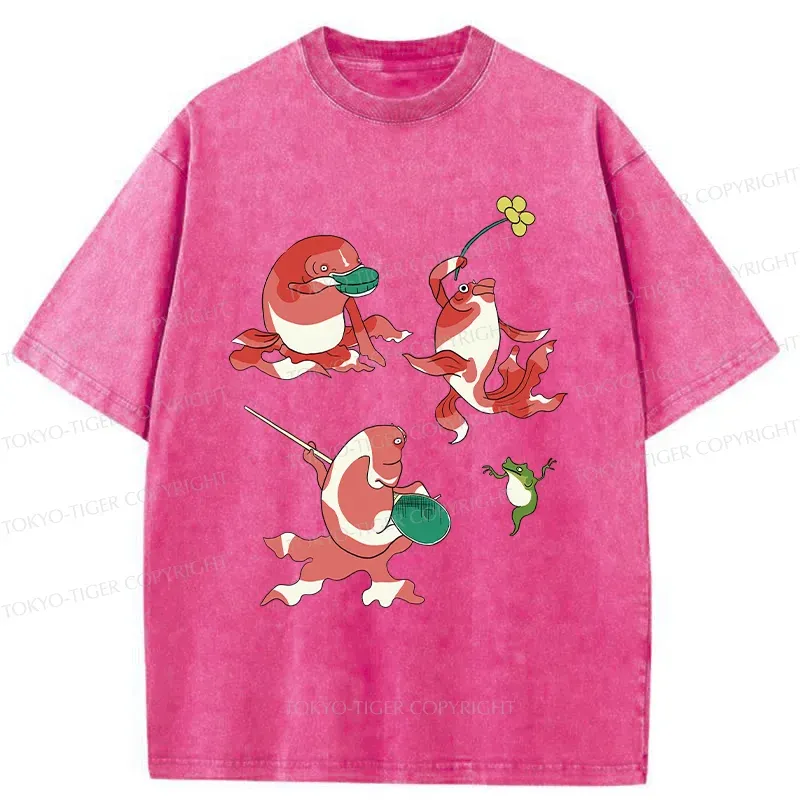 Tokyo-Tiger Fish Party Washed T-Shirt