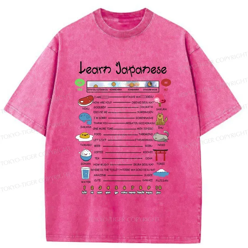 Tokyo-Tiger Japanese Culture Catalog Washed T-Shirt