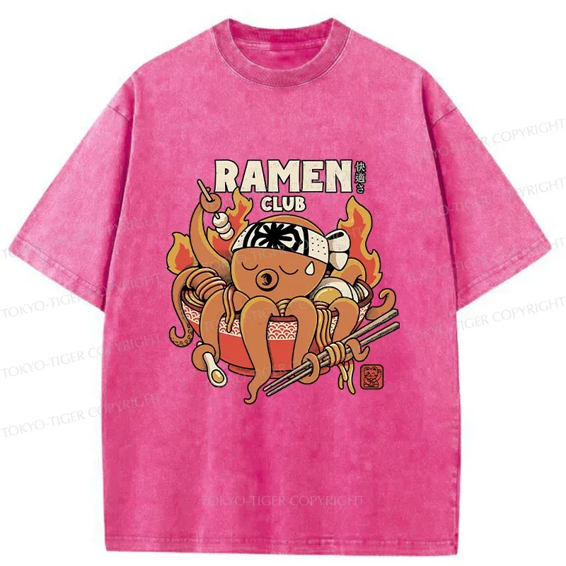 Tokyo-Tiger Octopus Ramen Washed T-Shirt