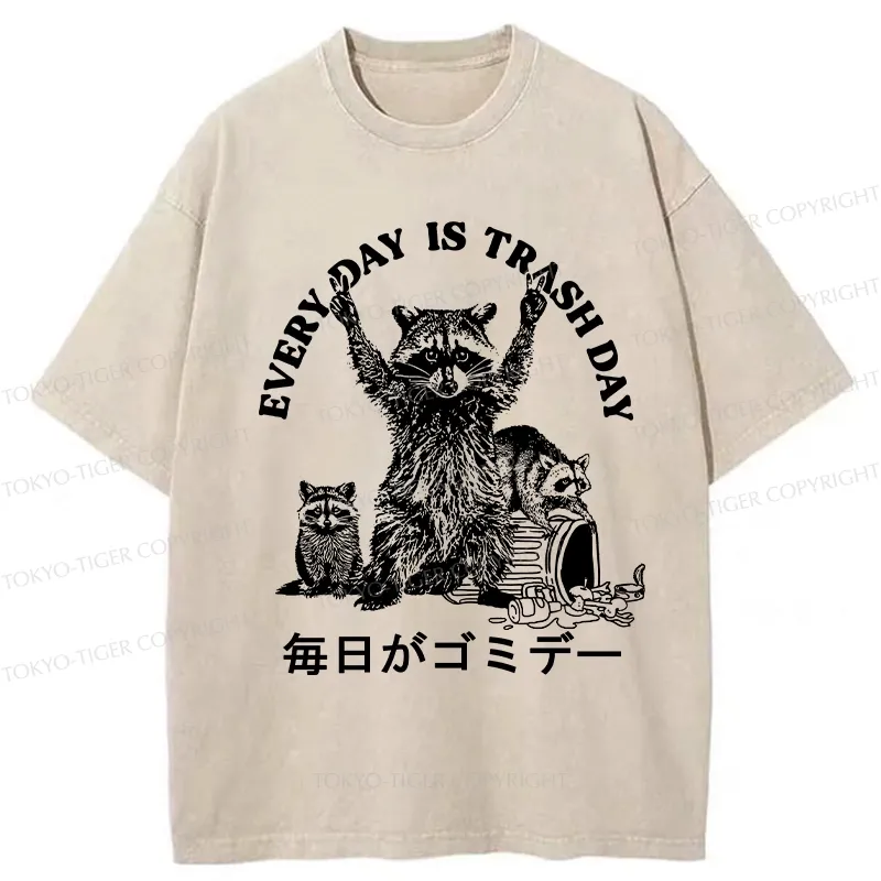 Tokyo-Tiger Every Day Is Trash Day Washed T-Shirt Sale