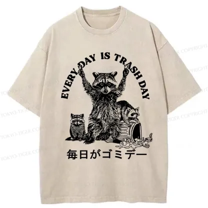 Tokyo-Tiger Every Day Is Trash Day Washed T-Shirt