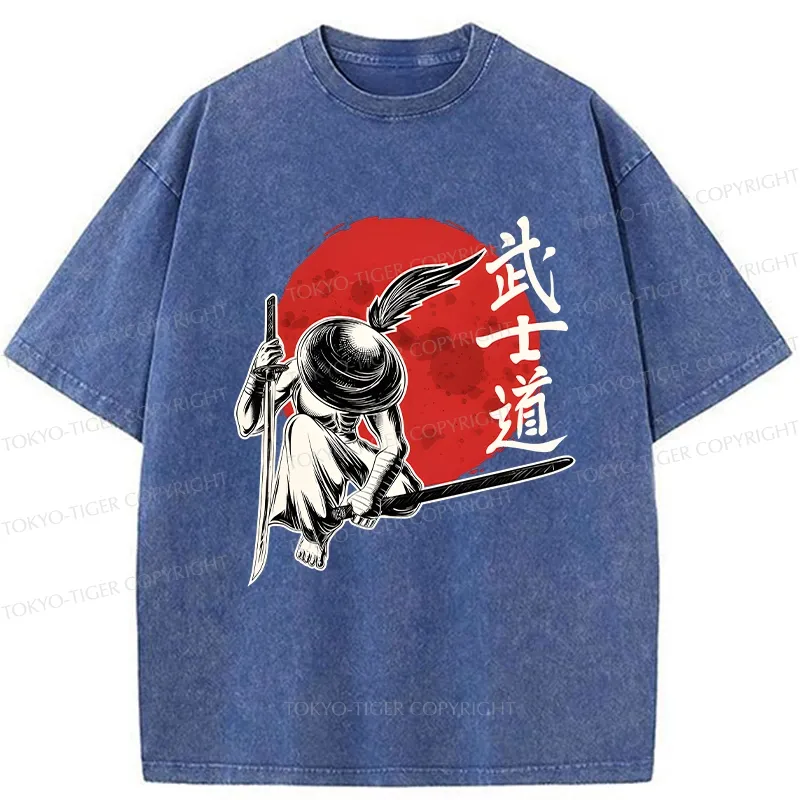 Tokyo-Tiger Bushido Samurai Washed T-Shirt