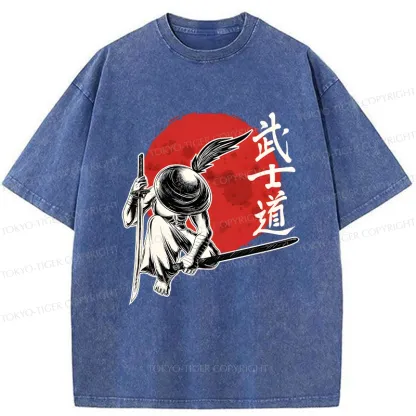 Tokyo-Tiger Bushido Samurai Washed T-Shirt
