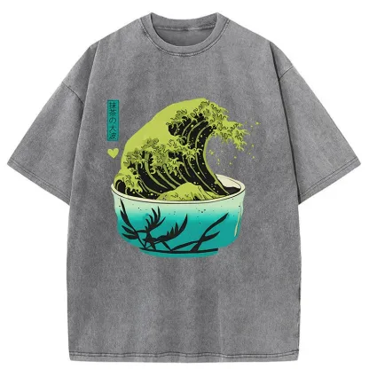 Tokyo-Tiger Matcha Wave Washed T-Shirt
