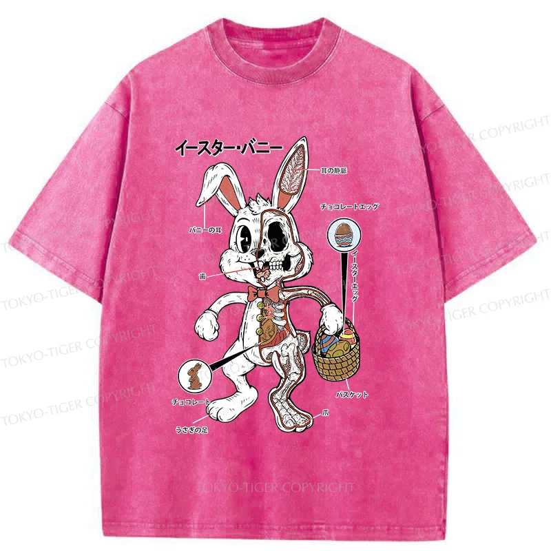 Tokyo-Tiger Easter Bunny Anatomy Washed T-Shirt