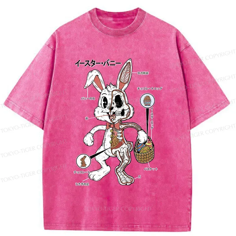 Tokyo-Tiger Easter Bunny Anatomy Washed T-Shirt