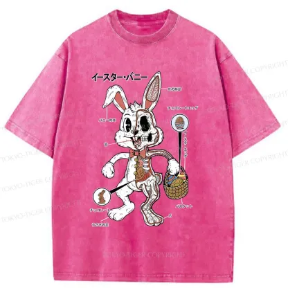 Tokyo-Tiger Easter Bunny Anatomy Washed T-Shirt