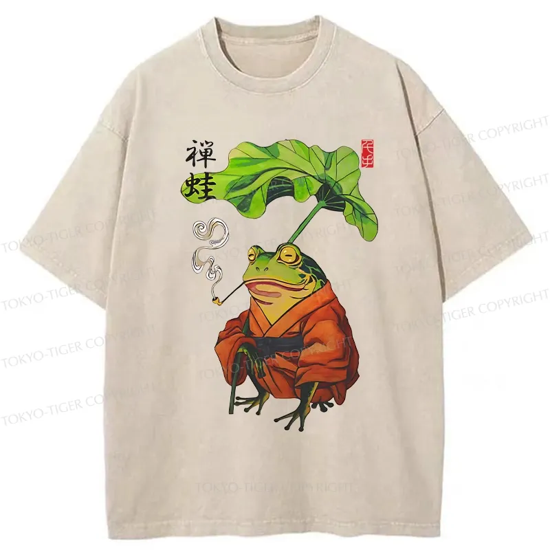 Tokyo-Tiger Zen Frog Washed T-Shirt