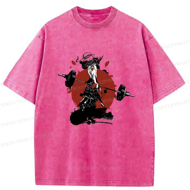 Tokyo-Tiger Samurai Fitness Washed T-Shirt