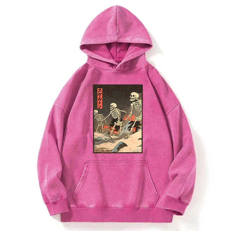 Tokyo-Tiger Japanese Rising Skeletons Washed Hoodie