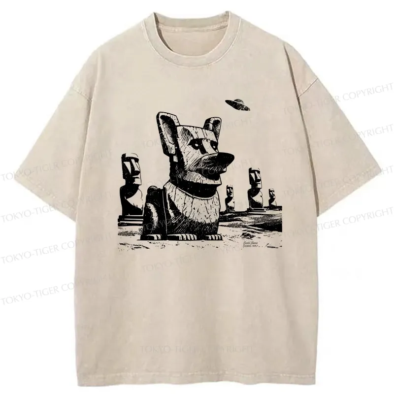 Tokyo-Tiger Funny Corgi Washed T-Shirt