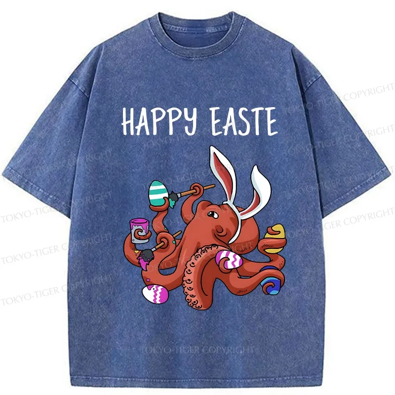 Tokyo-Tiger Easter Octopus Washed T-Shirt