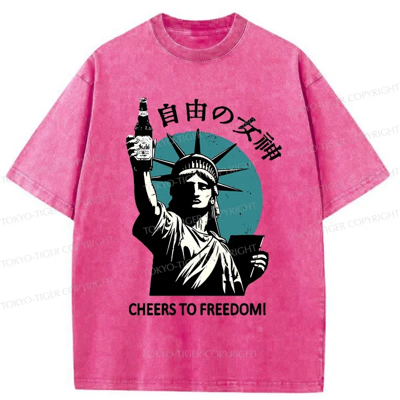 Tokyo-Tiger Statue Of Japanese Beer Washed T-Shirt