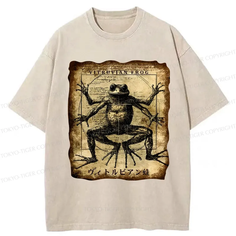 Tokyo-Tiger Vitruvian Frog Washed T-Shirt