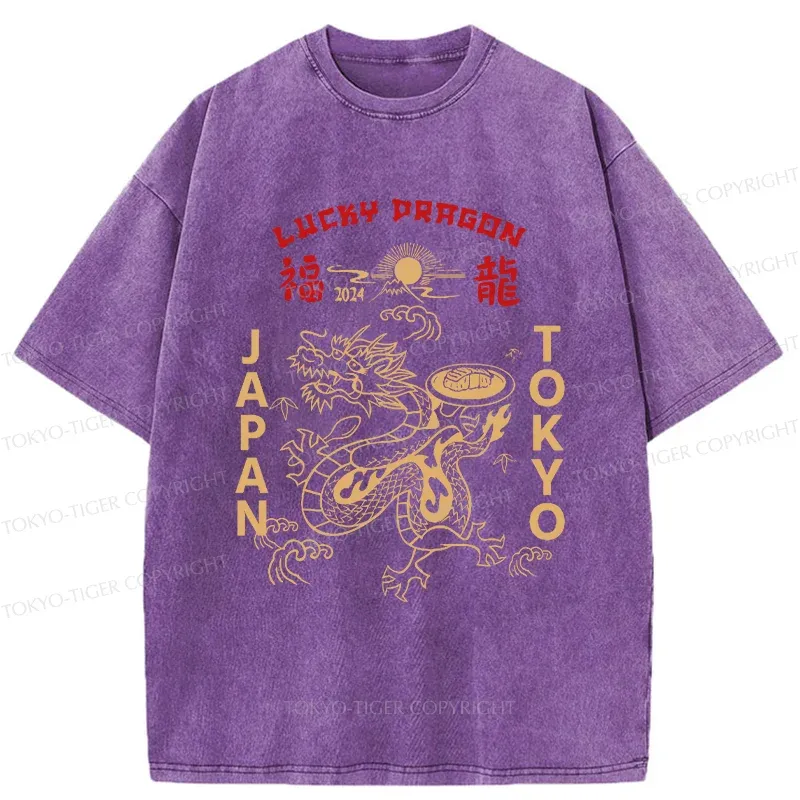 Tokyo-Tiger Lucky Dragon Washed T-Shirt