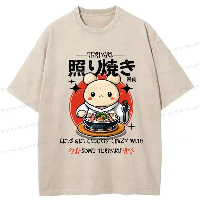 Tokyo-Tiger Chicken Teriyaki Japanese Washed T-Shirt