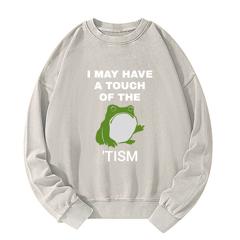 Tokyo-Tiger Funny Frog Flipping The Bird Washed Sweatshirt