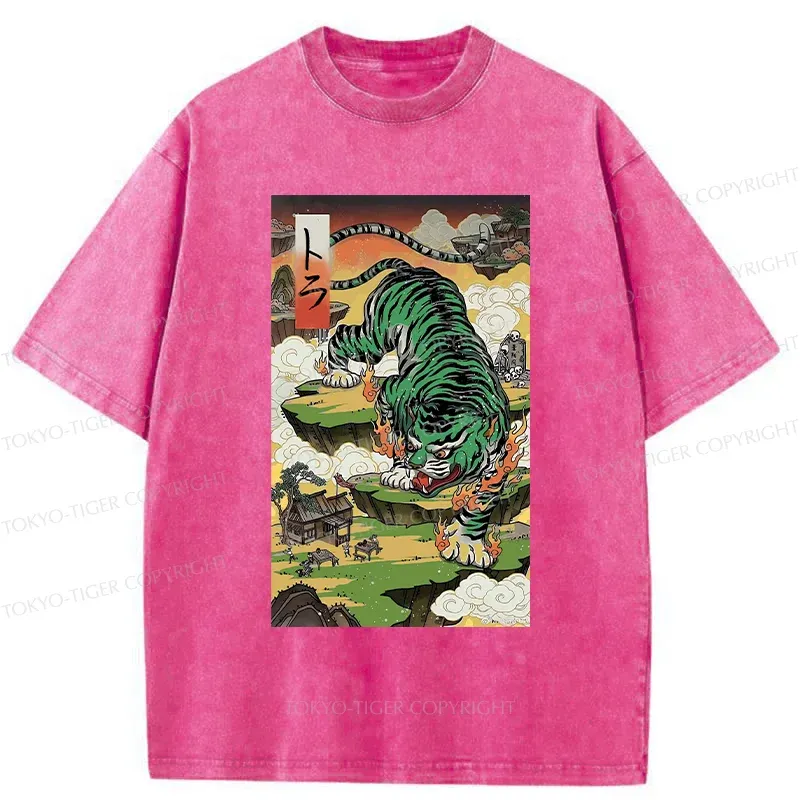 Tokyo-Tiger Fierce Tiger Washed T-Shirt