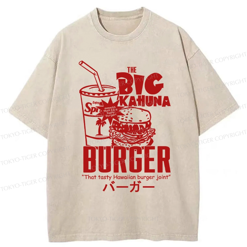 Tokyo-Tiger Tasty Hawaiian Burger Washed T-Shirt