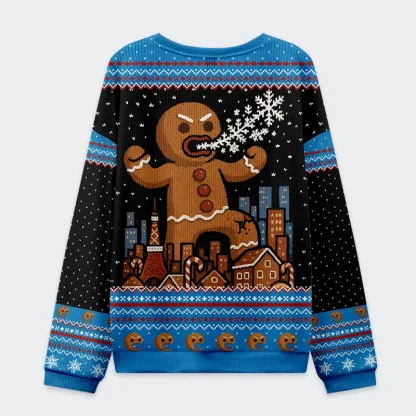 Tokyo-Tiger Gingerbread Monster Christmas Ugly Sweatshirt