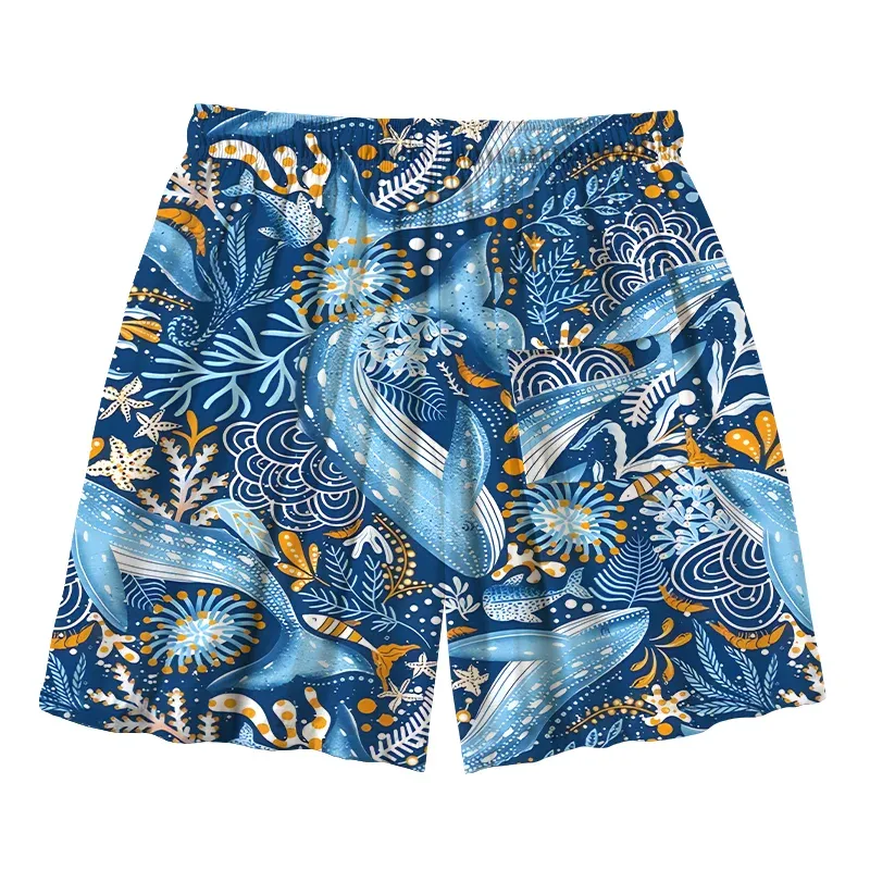 Tokyo-Tiger Whales In The Ocean Aloha Mens Swim Trunks