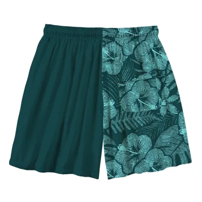 Tokyo-Tiger Tropical Ripple Flowers Aloha Mens Swim Trunks